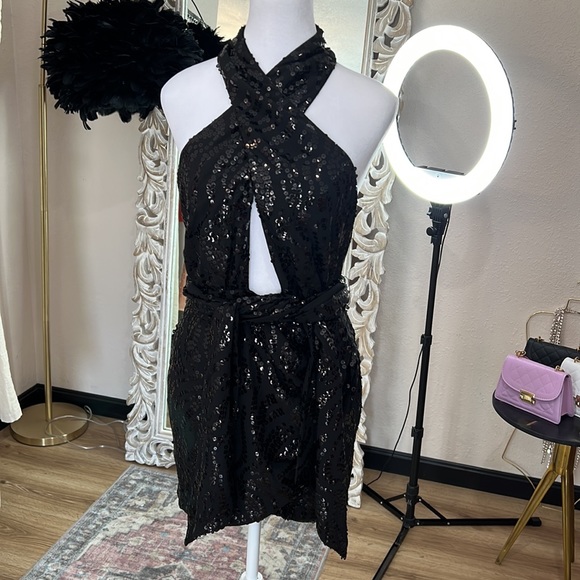 DUNDAS x REVOLVE Jean Mini Dress in Black - Picture 8 of 10